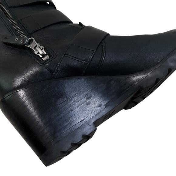 Sorel Women’s After Hours Black Leather Ankle Bootie Wedge Boots~Sz US 9 - Picture 11 of 11